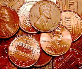 Amerikanska pennies - Kopparen i myntet är värt tre gånger mer än det nominella värdet