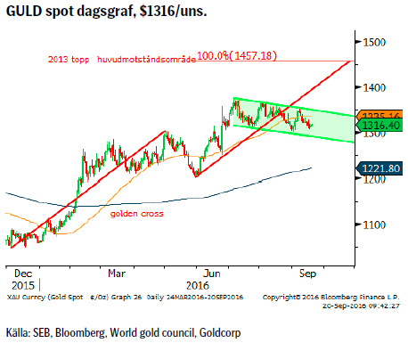 GULD spot dagsgraf, $1316/uns.