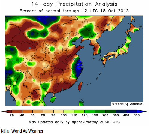 14 day precipitation analysis