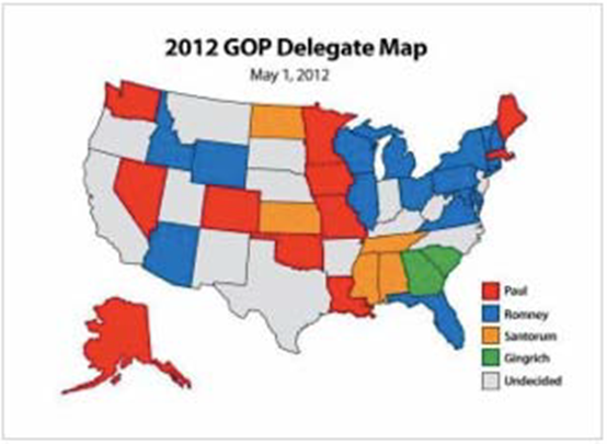 2012 GOP Delegate map May 1 2012