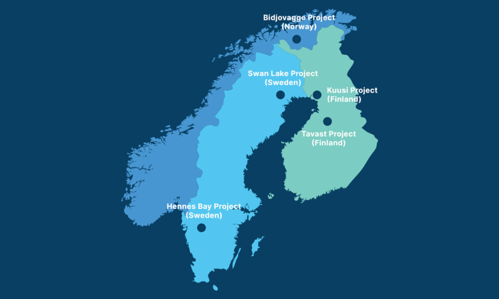 Karta över Arctic Minerals tillgångar