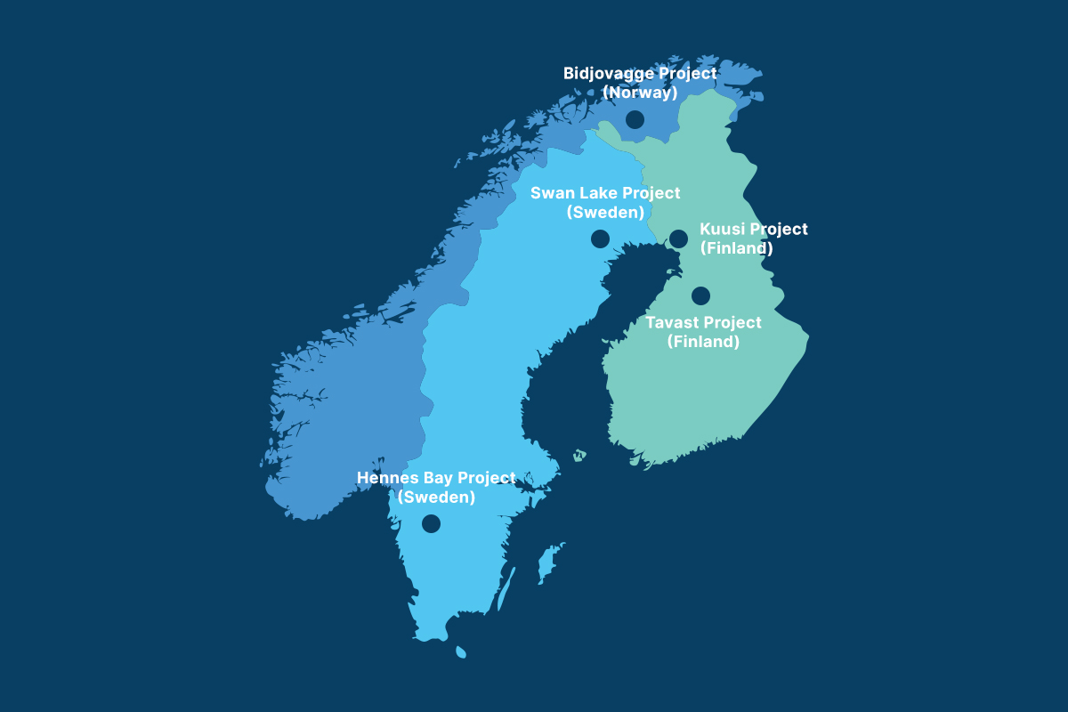 Karta över Arctic Minerals tillgångar