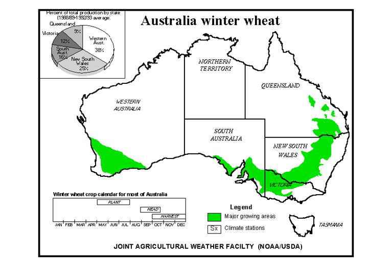 Australia winter wheat map