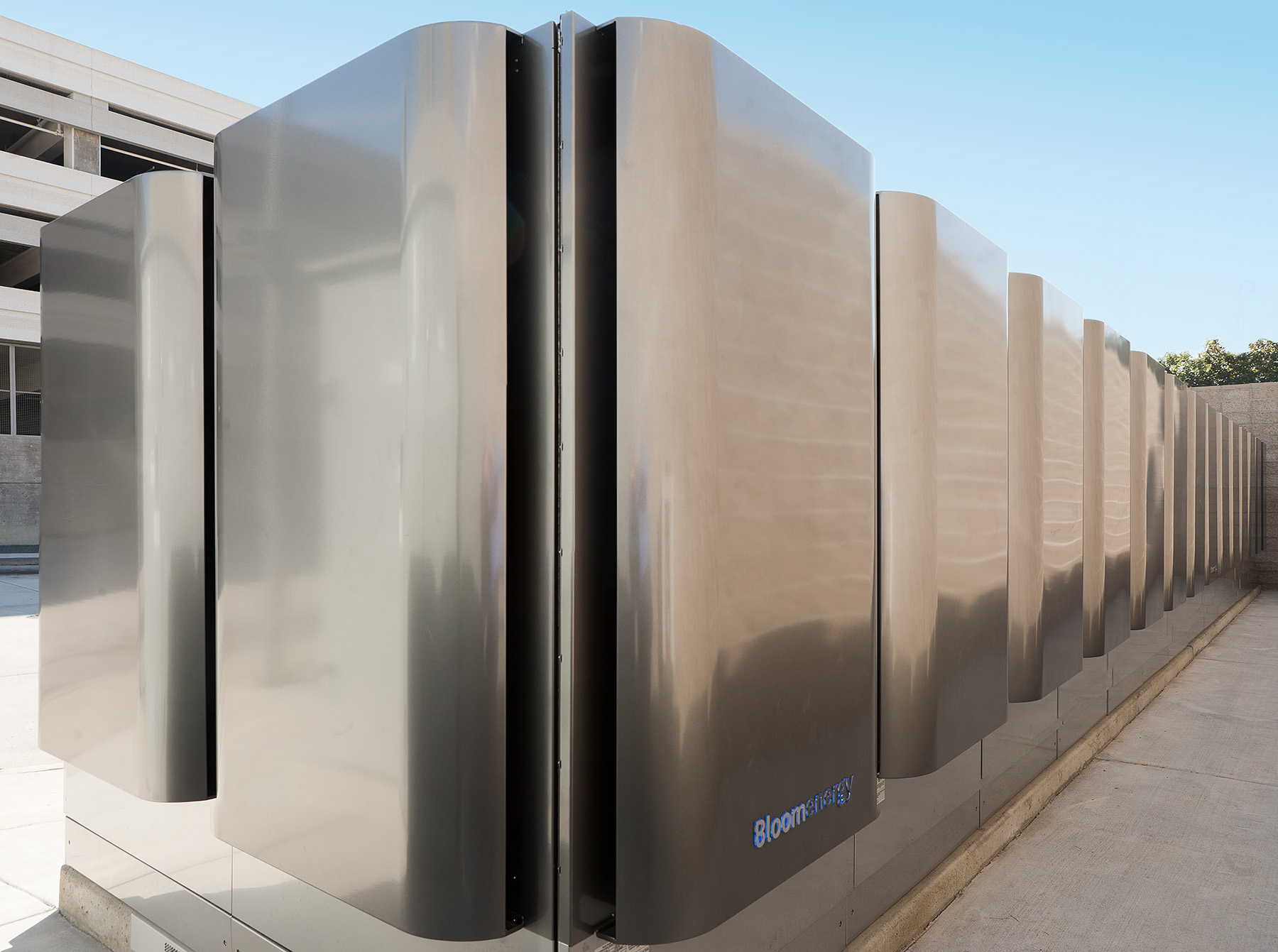 Installation av Bloom Energys bränsleceller vid ett kontor
