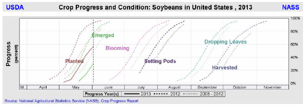 Crop progress and condition - Sojabönor