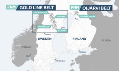 Karta över First Nordic Metals tillgångar