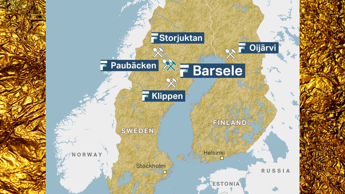 Karta över First Nordic Metals projekt i Sverige och Finland