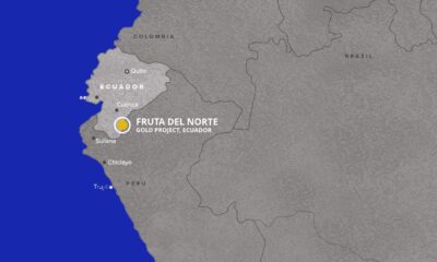 Karta över Lundin Golds fyndighet Fruta del Norte