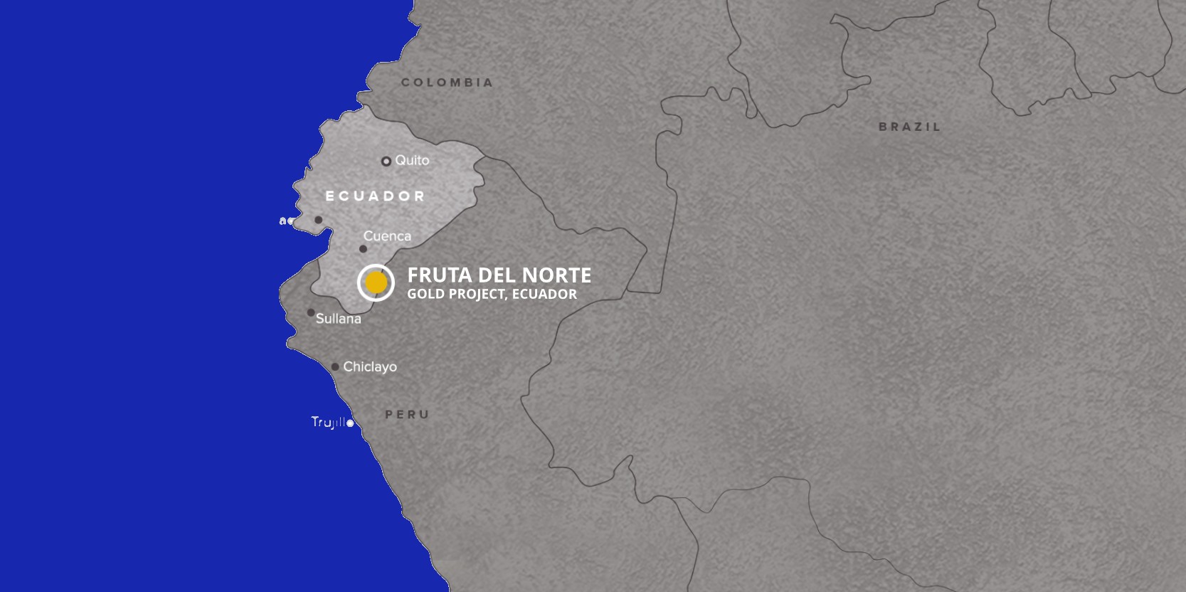 Karta över Lundin Golds fyndighet Fruta del Norte