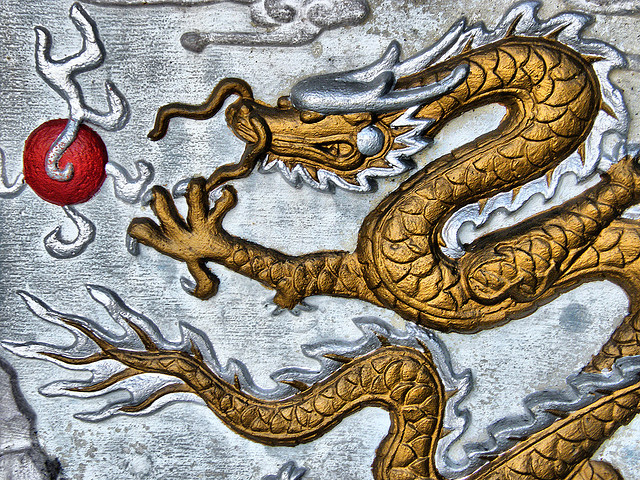 Guld och silver drake i Kina