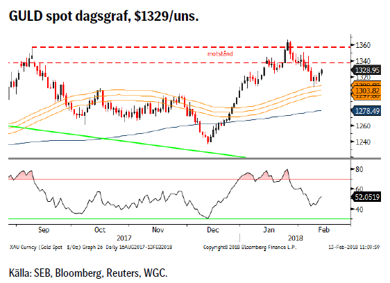 GULD spot dagsgraf, $1329/uns.