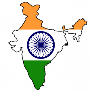Karta över indien med flagga