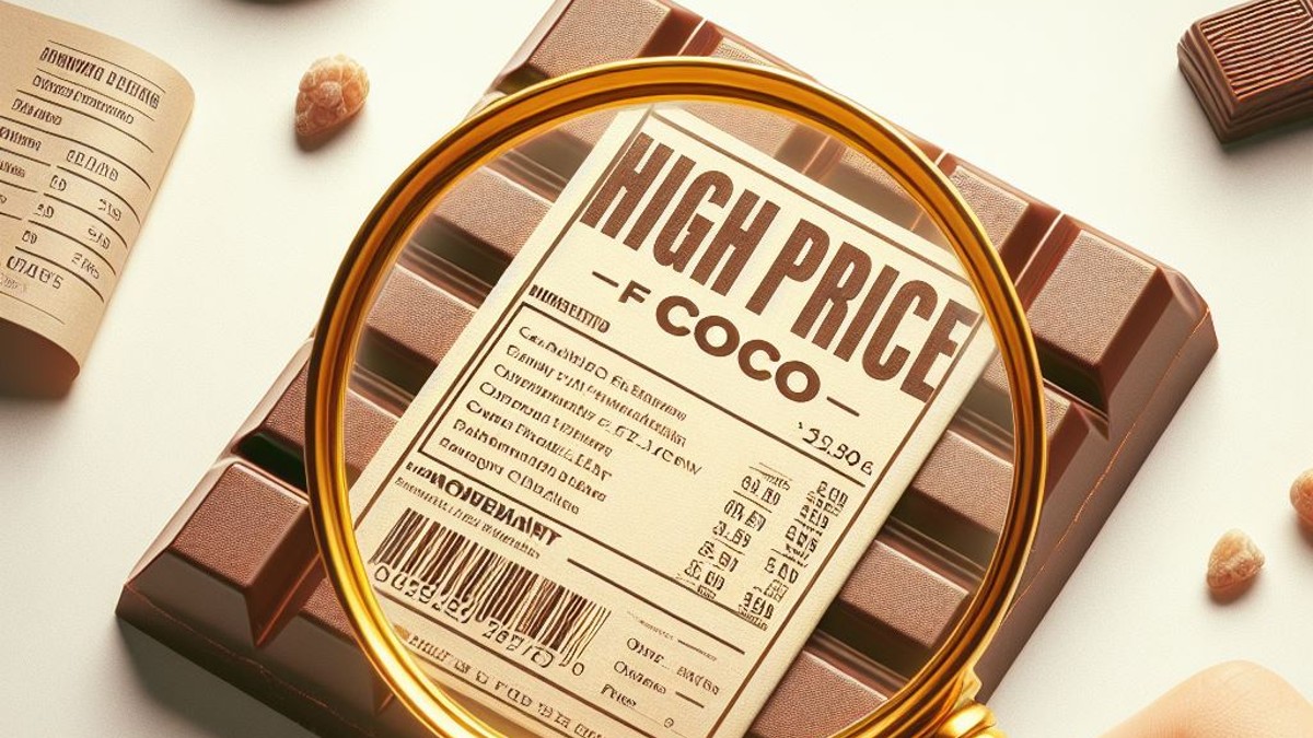 Grafisk representation av att priset på kakao är högt