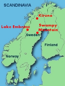 Karta över Scandinavian Resources gruvor