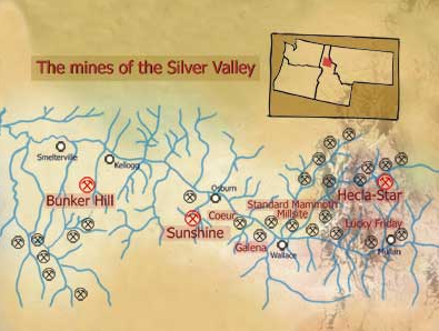 Karta över Silver Valley