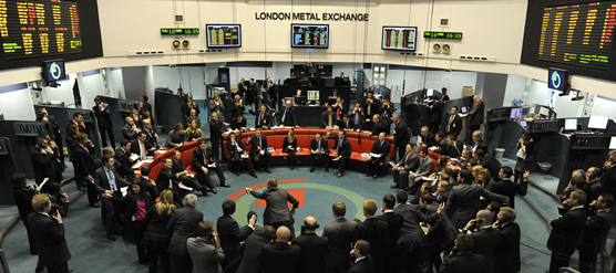Handelsgolvet på LME, London Metal Exchange