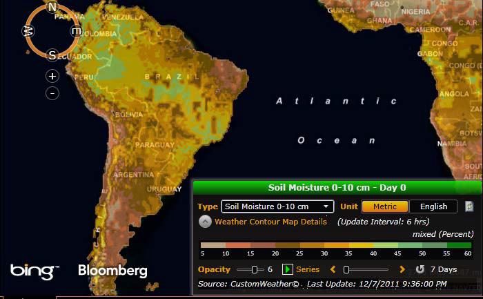 Markfuktighet i Brasilien och Argentina