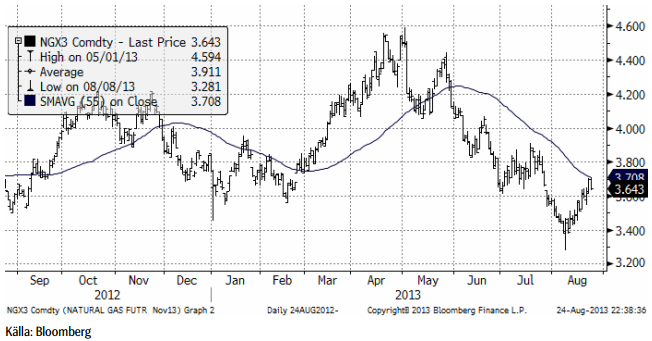 Analys på naturgaspriset