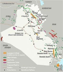 Karta över olja i Irak