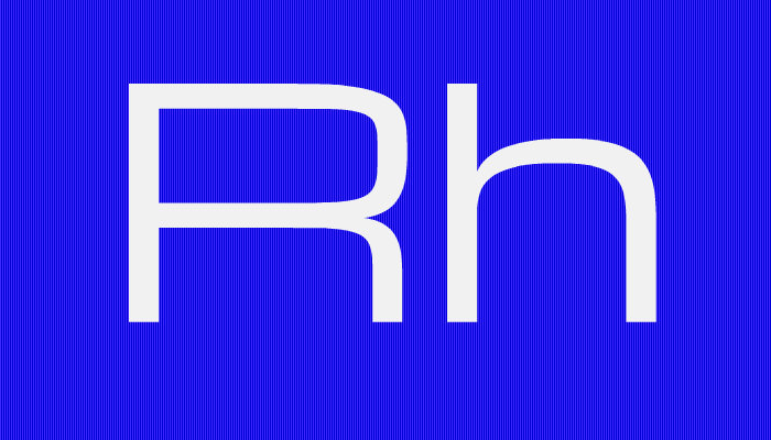 Rh, tecknet för rodium (rhodium)