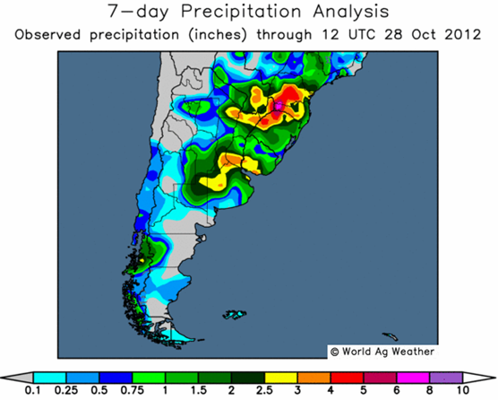 Sojabönor - 7-day precipitation analysis
