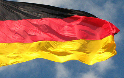 Tysklands flagga vajar