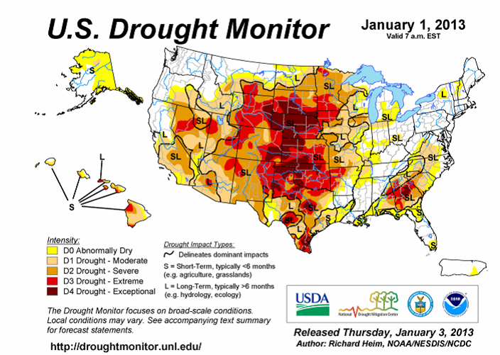 U.S. Drought Monitor - Karta USA