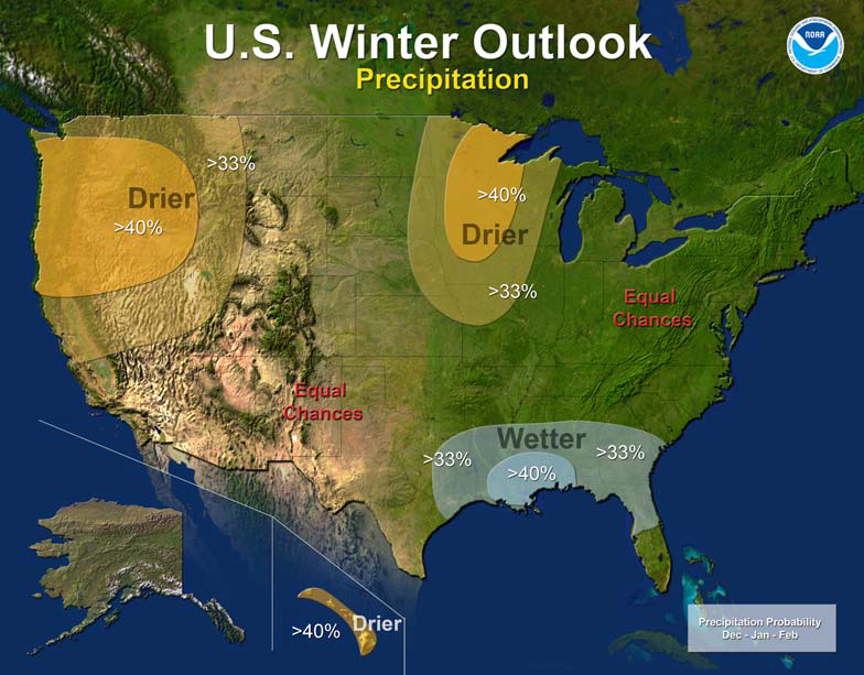 US Winter Outlook - Karta över väder i USA