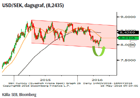 USD/SEK, dagsgraf, (8,2435)