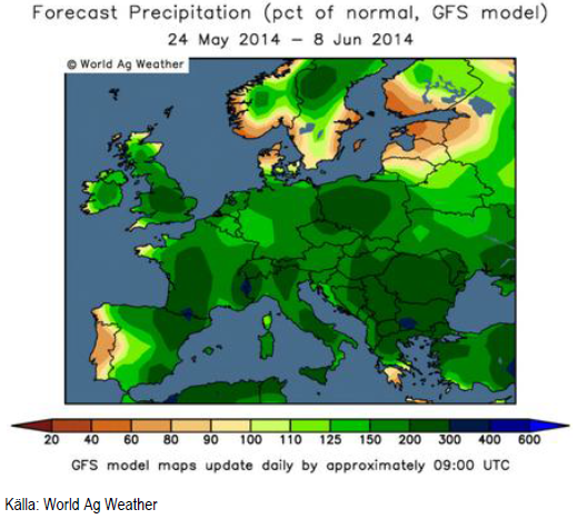 Väderprognos i Europa